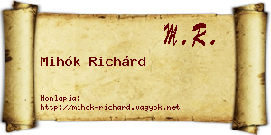 Mihók Richárd névjegykártya